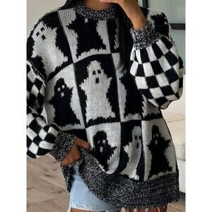 Ghost Dropped Shoulder Long Sleeve Sweater